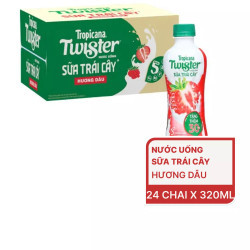 Thùng nước uống sữa trái cây Twister hương dâu chai 320ml (24 Chai)