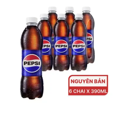 Lốc 6 chai nước ngọt Pepsi 390ml