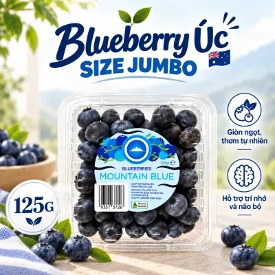 Blueberry Úc size jumbo hộp 125g
