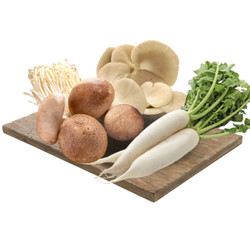 Combo lẩu nấm tươi 1: củ cải trắng, nấm kim châm, nấm hương, nấm bào ngư