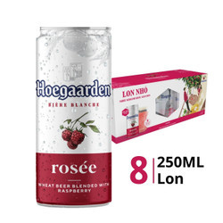Lốc bia Hoegaarden Rosée 3% Hoegaarden lon 250ml (8 Lon)