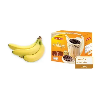 Combo Chuối già giống Nam Mỹ nhánh 1.1Kg (1 nhánh) + Trà sữa trân châu Hillway hộp 260g