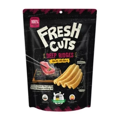 Snack khoai tây lát dày vị gạch cua sốt cay Fresh Cuts gói 108g