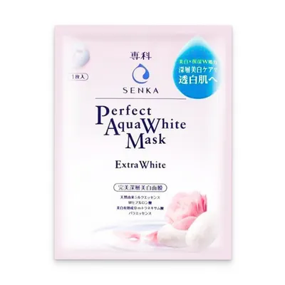 Mặt nạ cấp ẩm dưỡng trắng da Senka Perfect Aqua White Mask Extra White gói 25ml