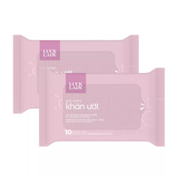 Combo 2 gói khăn ướt vệ sinh không mùi Luck Lady gói 10 tờ (2 gói)