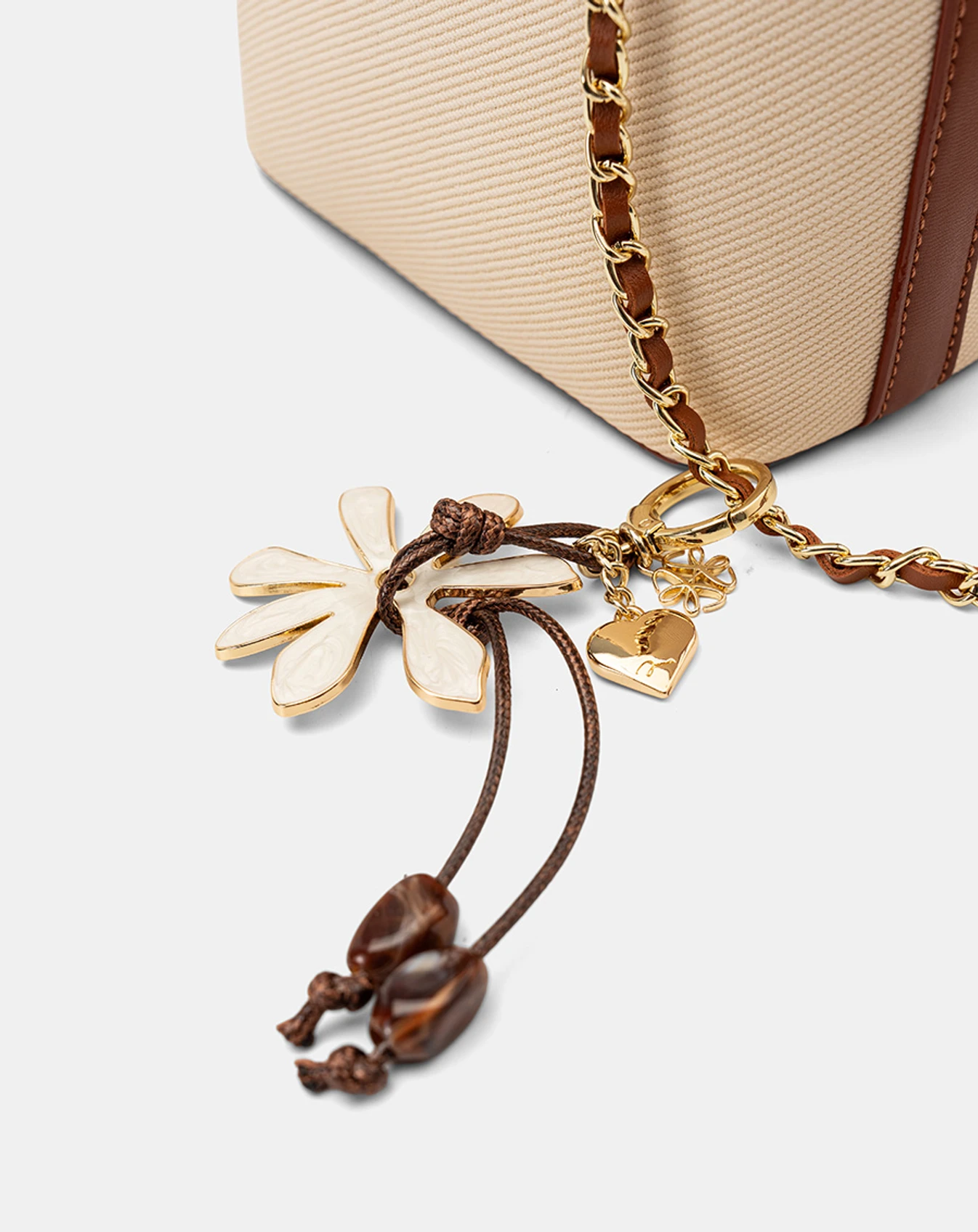 Túi Xách Nhỏ Tote Bag Phối Charm Hoa - Image 5