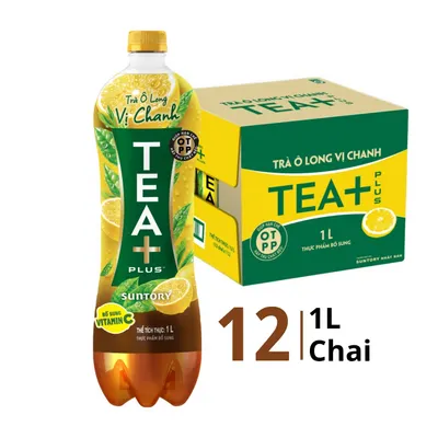 Thùng 12 chai trà oolong Oolong Tea+ vị chanh 1L