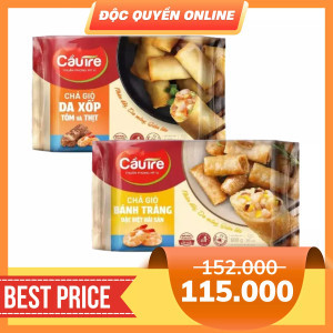 Combo 2 gói chả giò Cầu Tre: tôm thịt & hải sản
