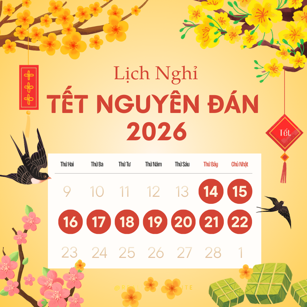 Thời gian nghỉ Tết Nguyên Đán 2026