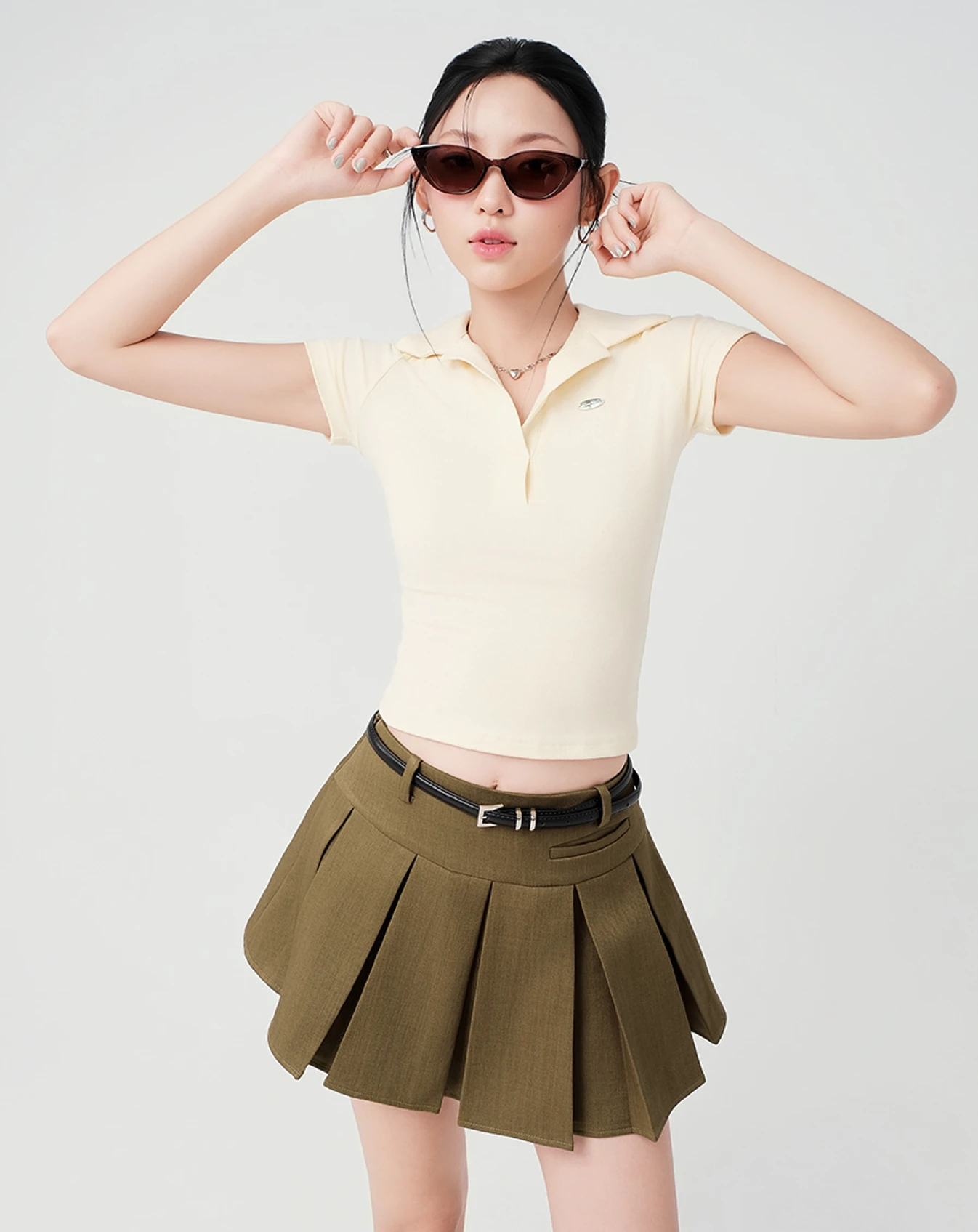 Quần giả váy xếp ly hộp có túi mổ - Image 1