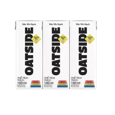 Lốc 3 hộp sữa yến mạch Oatside vị nguyên bản 180ml
