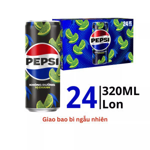 Thùng nước ngọt vị chanh zero calo Pepsi 320ml (24 Lon)