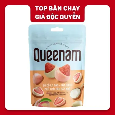 Socola Queenam sữa chua phủ dâu sấy khô gói 60g