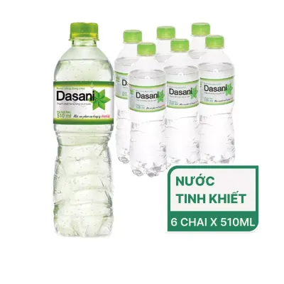 Lốc 6 chai nước uống tinh khiết Dasani 510ml