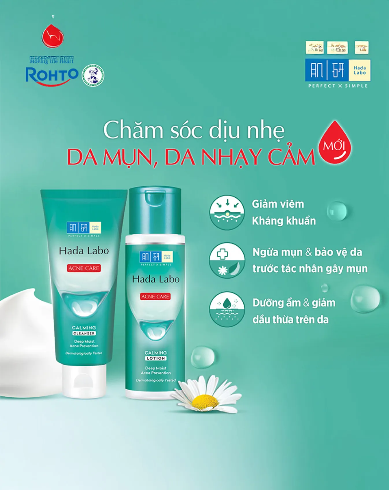 Kem Rửa Mặt Sạch Sâu Và Ngăn Ngừa Mụn Hadalabo Acne Care Calming Cleanser 80g - Image 3