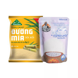 Combo đường mía thiên nhiên Biên Hòa 1kg và Muối hầm lò Ông Chà Và 225g