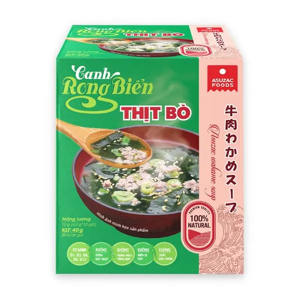 Canh rong biển vị thịt bò Asuzac 40g