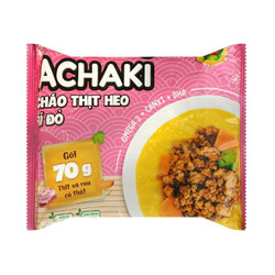Cháo thịt heo bí đỏ có thịt thật Achaki gói 105g (1 Gói)