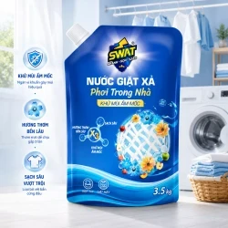 Nước giặt xả phơi trong nhà khử mùi ẩm mốc Swat túi 3.5kg