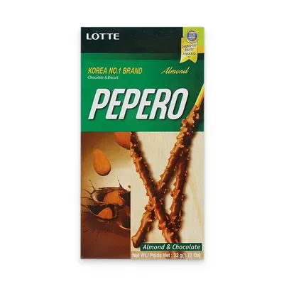 Bánh que Pepero hạnh nhân Lotte hộp 32g