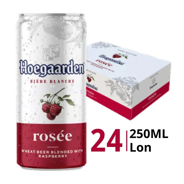 Thùng 24 lon bia Hoegaarden Rosee 3% 250ml