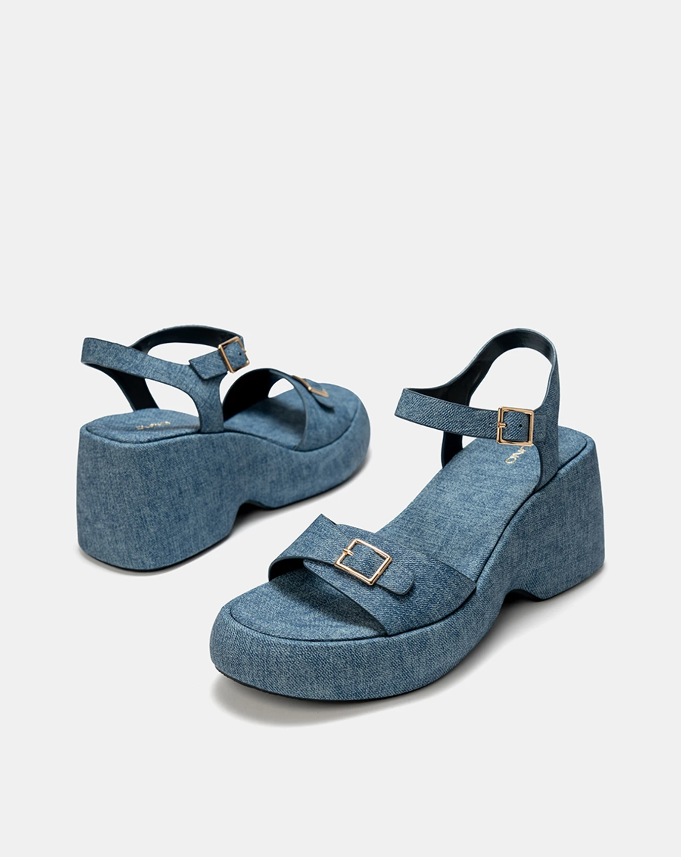 Giày Sandal Đế Xuồng Quai Phối Buckle Vuông - Image 5