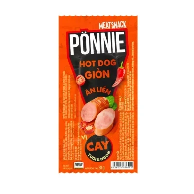 Hotdog giòn ăn liền vị cay Ponnie cây 28g