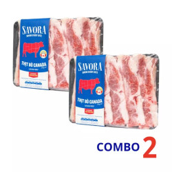 Ba chỉ bò Canada đông lạnh cắt lát Savora 500g (2 Khay)