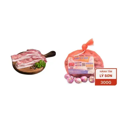 Combo Ba rọi heo 900g + Hành Lý Sơn gói 300g