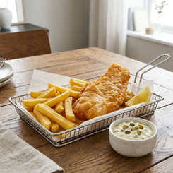 Fish & chips chuẩn Âu giòn rụm bằng nồi chiên không dầu