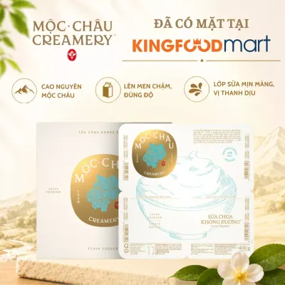 Lốc 4 hộp sữa chua ăn Mộc Châu Creamery không đường 100g