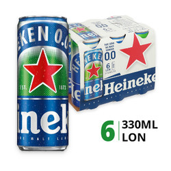 Lốc thức uống đại mạch Zero Heineken 330ml (6 Lon)