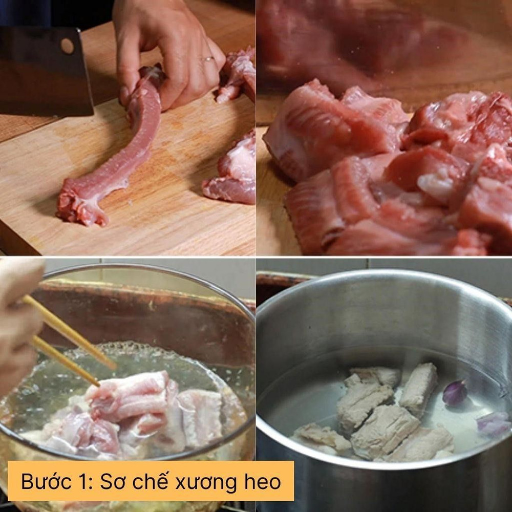sơ chế xương heo