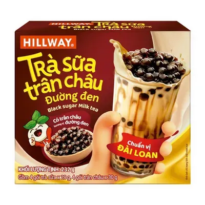 Trà sữa trân châu đường đen Hillway hộp 232g