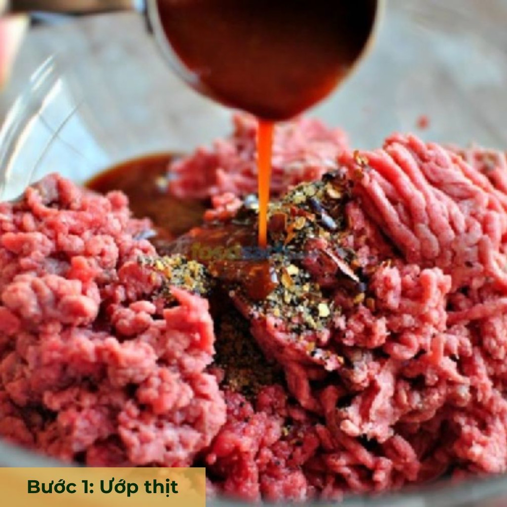 bước 1 ướp thịt