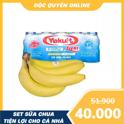 Combo chuối Nam Mỹ + sữa uống lên men Yakult không đường (1 Combo)