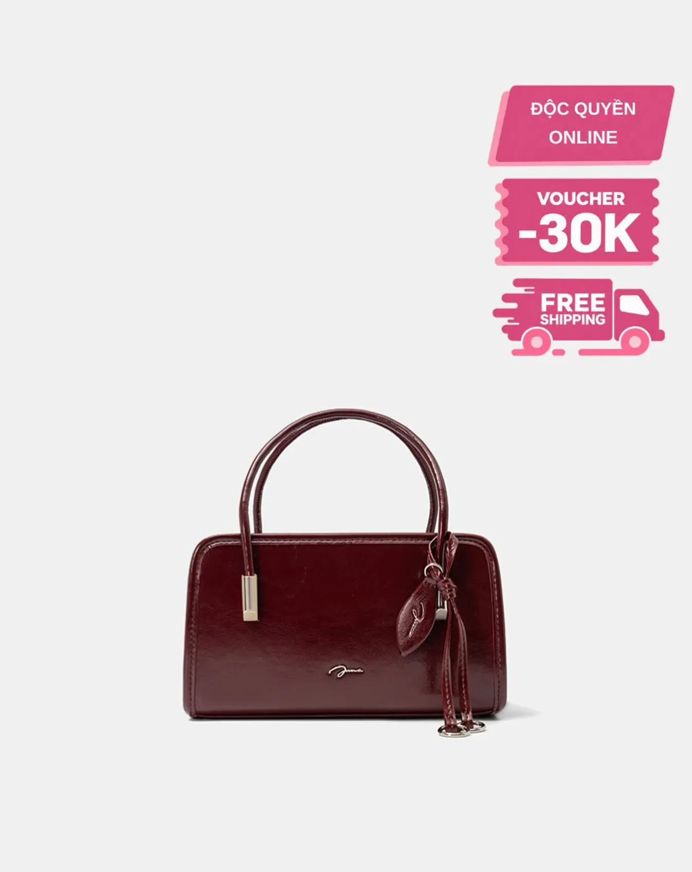 Túi Xách Nữ Cầm Tay Đeo Chéo JUNO Dáng Nhỏ Cứng Cáp Phối Charm Tua Rua Đi Chơi Đi Tiệc Sang Trọng TXN1036 - Image 2
