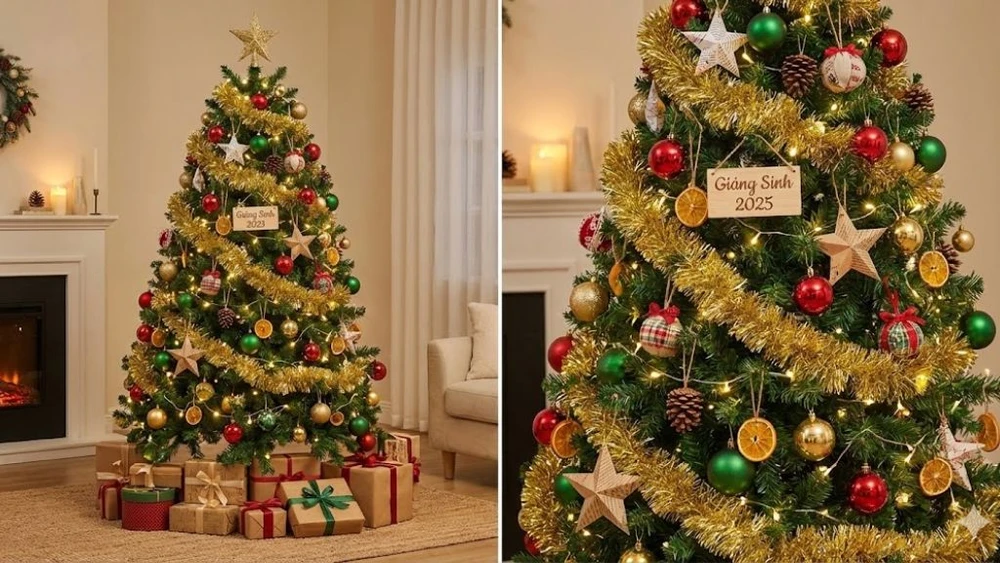 trang trí cây thông noel
