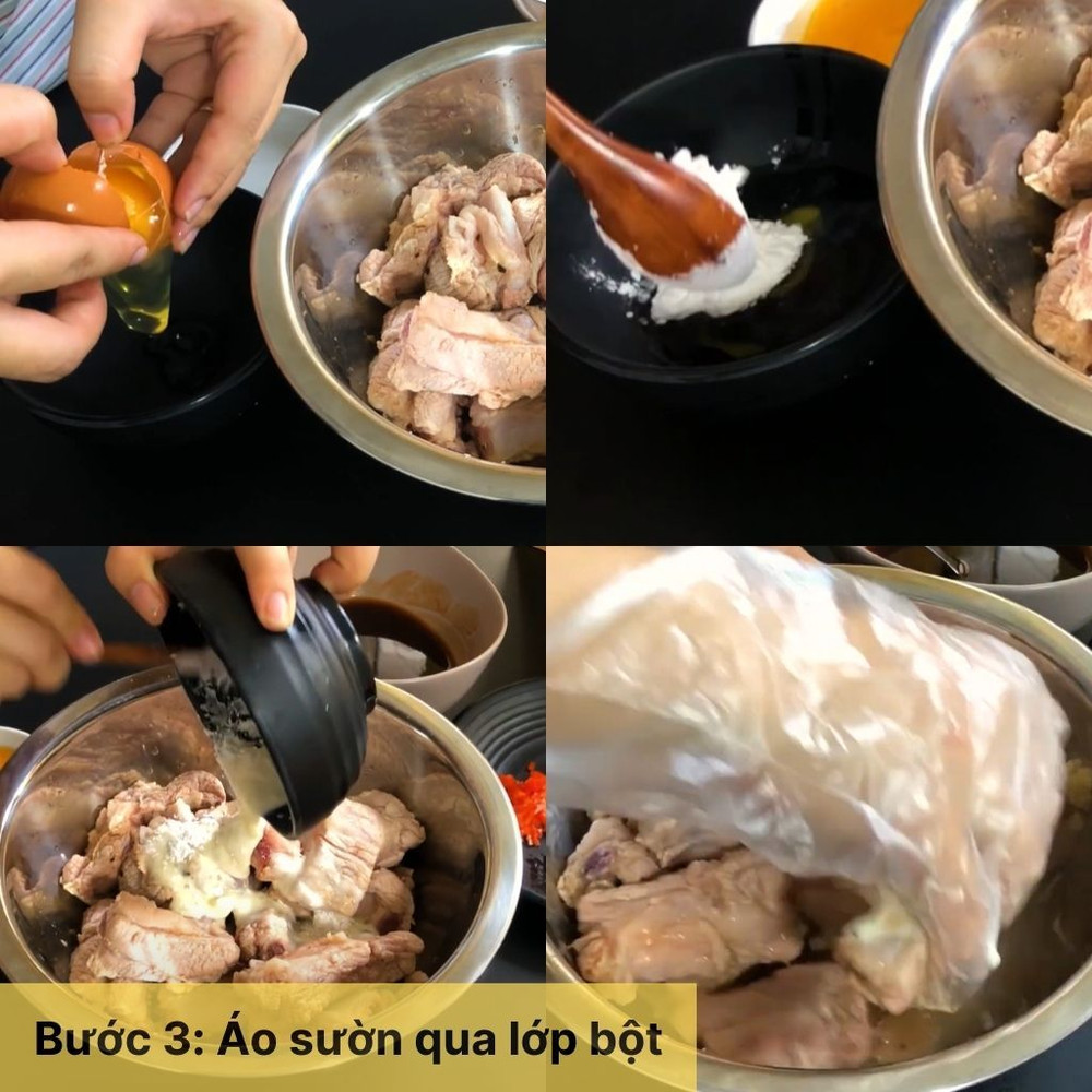 Áo sườn qua lớp bột