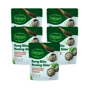 Combo 5 gói rong biển Bibigo nướng giòn vị nước tương 30g