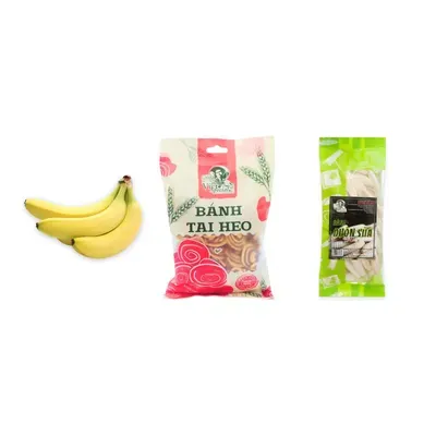 Combo Chuối già giống Nam Mỹ + Bánh tai heo Vietspecial + Bánh đuôn sữa Vietspecial
