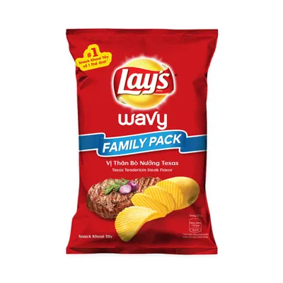 Snack khoai tây vị thăn bò nướng Texas Lay's gói 50g