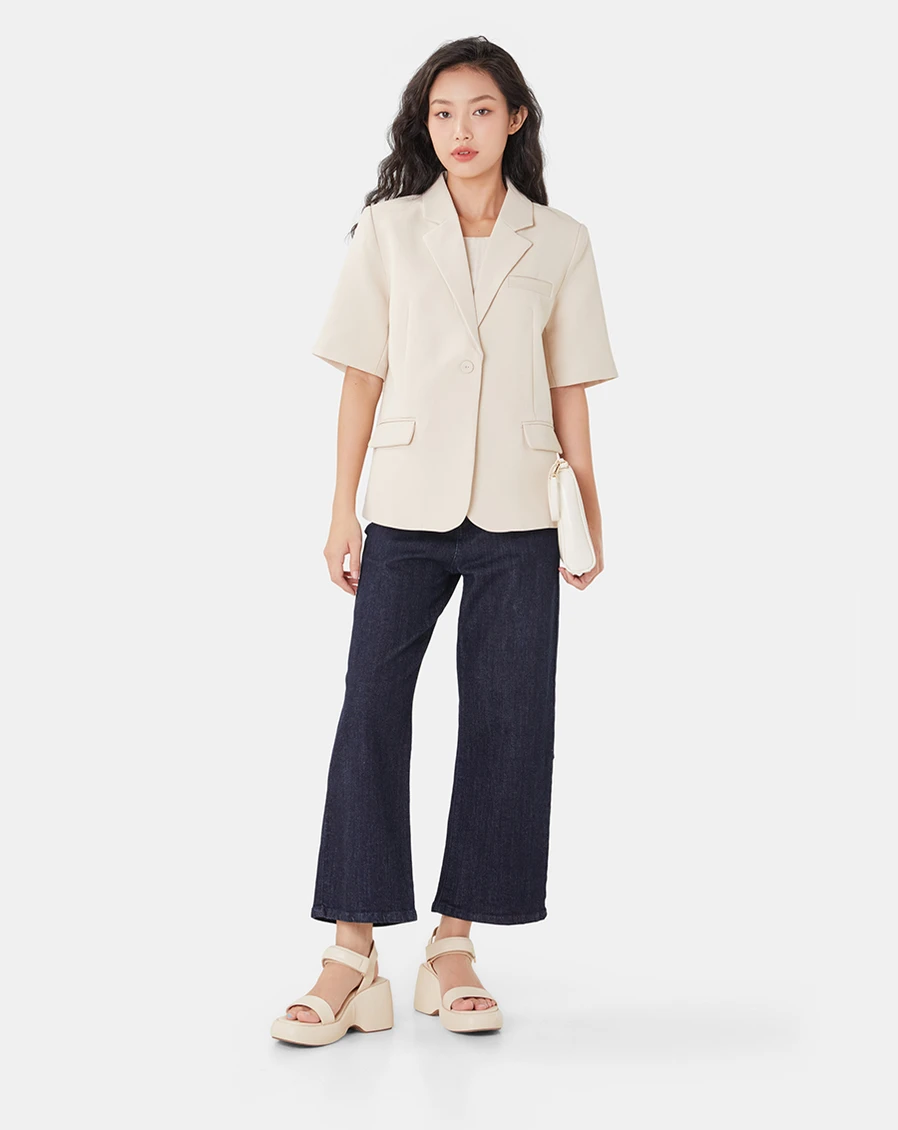 Áo blazer tay ngắn form rộng - Image 1
