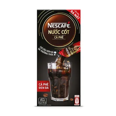 Nước cốt cà phê đen đá Nescafe hộp 5 gói x 75ml