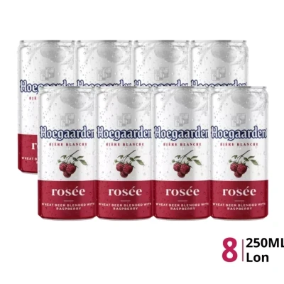 Lốc 8 lon bia Hoegaarden Rosée 3% 250ml