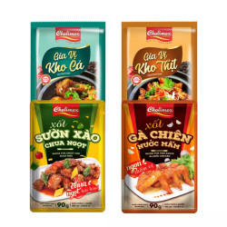 Combo Cholimex: gia vị cá kho, thịt kho, gà chiên nước mắm, sườn xào chua ngọt