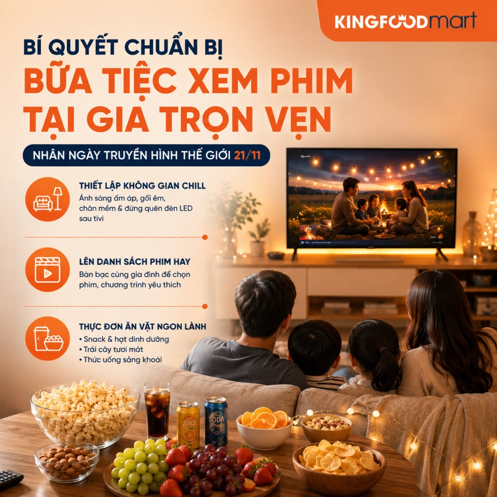 Bí quyết chuẩn bị bữa tiệc xem phim tại gia trọn vẹn nhân Ngày Truyền hình Thế giới
