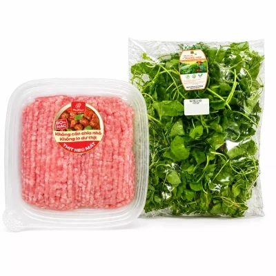 Combo canh rau má thịt bằm