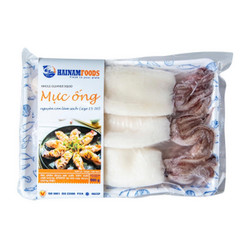 Mực ống nguyên con làm sạch loại a 15-20cm xếp Hải Nam 500g (1 Gói)