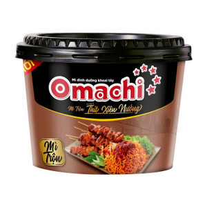 Mì dinh dưỡng khoai tây trộn thịt xiên nướng Omachi tô 104g (1 Tô)